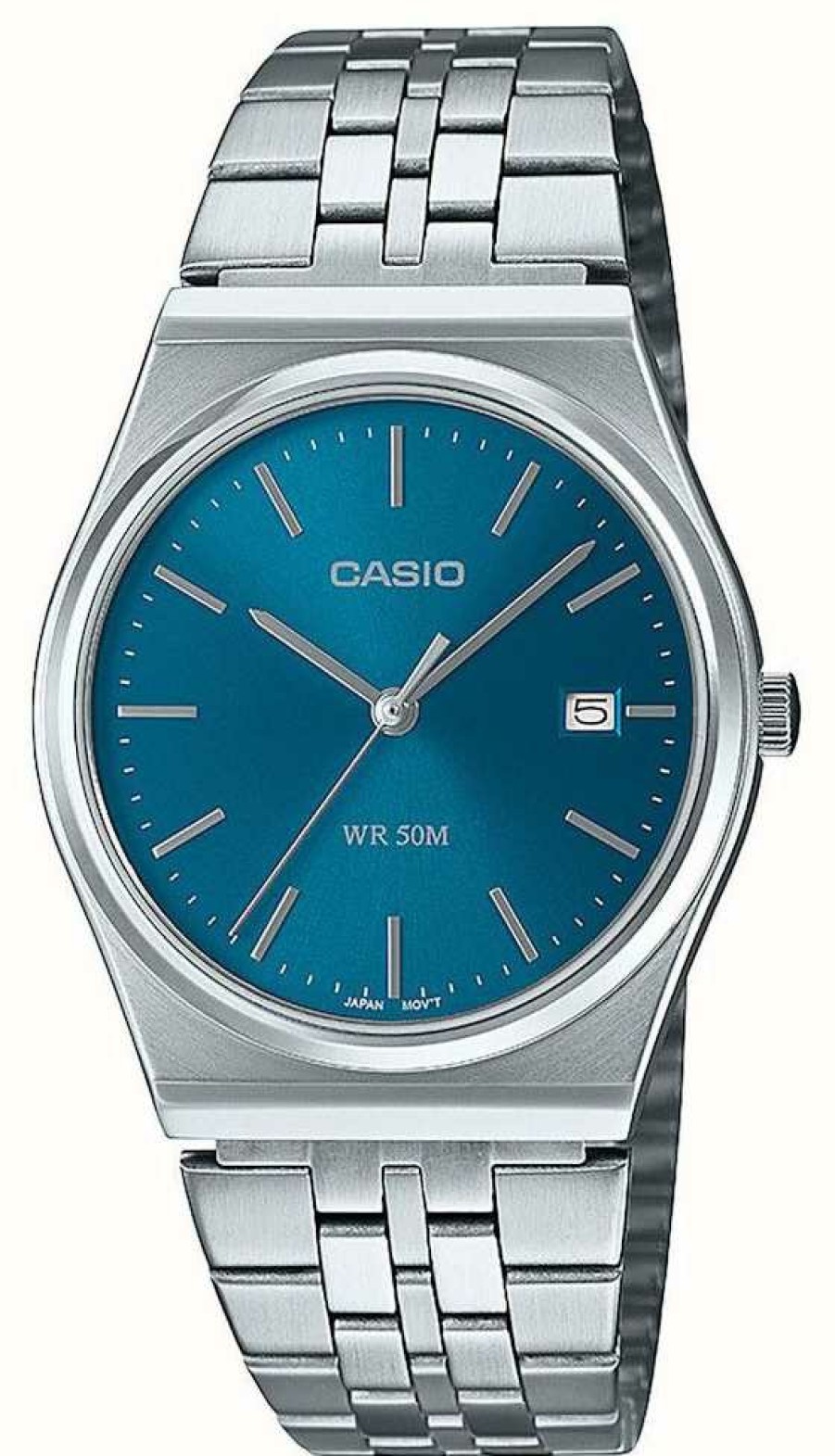 Women'S Casio | Casio Analogue Quartz Stainless Steel Blue Dial