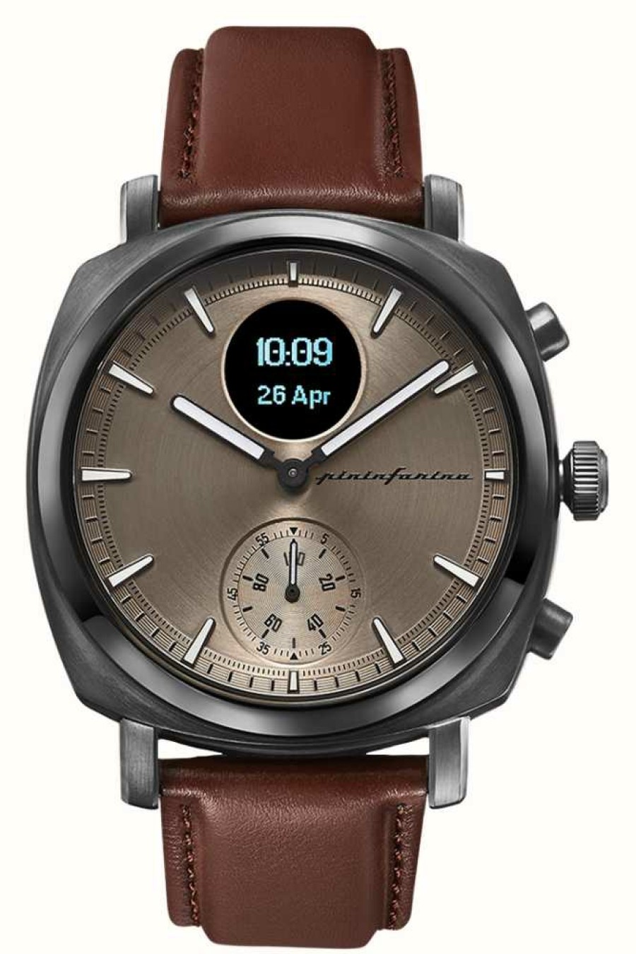 Jewelry Pininfarina by Globics | Pininfarina By Globics Senso Hybrid Smartwatch (44Mm) Mercure Grey / Italian Leather