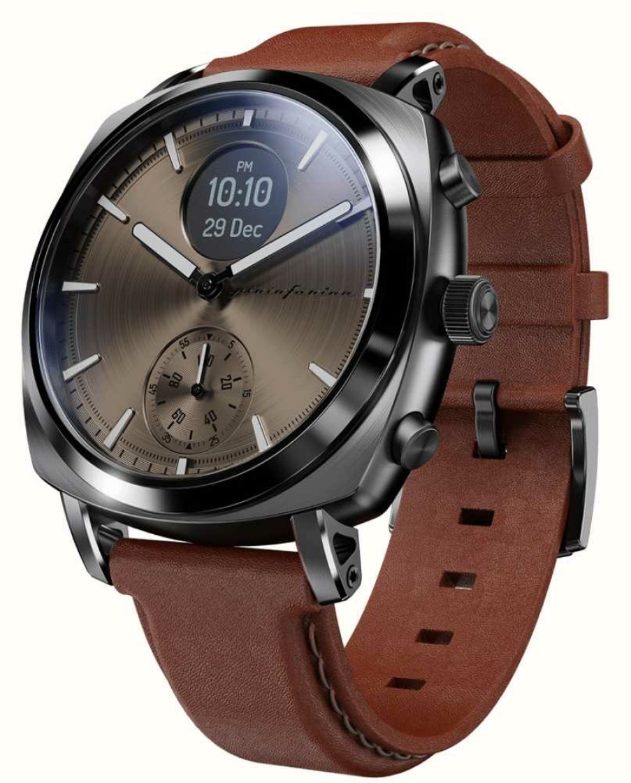 Jewelry Pininfarina by Globics | Pininfarina By Globics Senso Hybrid Smartwatch (44Mm) Mercure Grey / Italian Leather