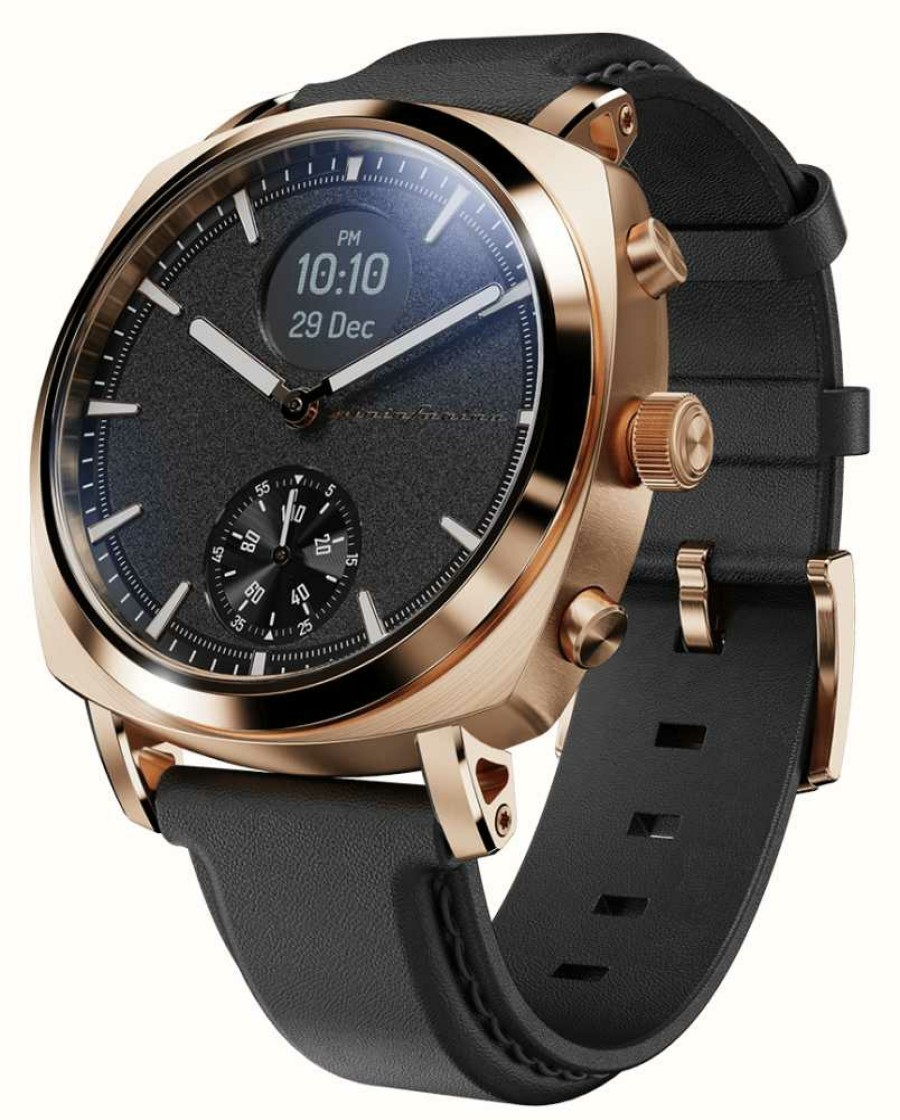 Jewelry Pininfarina by Globics | Pininfarina By Globics Senso Hybrid Smartwatch (44Mm) Sunburst Rose Gold / Italian Leather