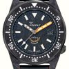 Men'S Squale | Squale T-183 Forged Carbon Orange (42Mm) Forged Carbon Dial / Rubberized Leather Strap