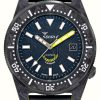 Men'S Squale | Squale T-183 Forged Carbon Yellow (42Mm) Forged Carbon Dial / Rubberized Leather Strap