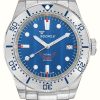 Men'S Squale | Squale 1545 Steel Blue (40Mm) Blue Cotes De Geneve Dial / Stainless Steel Bracelet