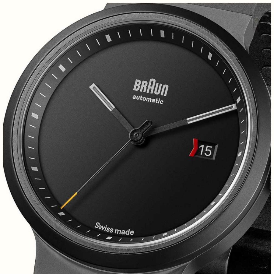 Jewelry Braun | Braun Bn0279 Swiss Made Automatic - Limited Edition (40Mm) Black Dial / Black Rubber Strap