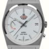 Men'S RUHLA | Ruhla Space Control Solar (40Mm) White Dial / Stainless Steel Bracelet