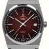 Women'S RUHLA | Ruhla Space Control Xs Solar (35Mm) Dark Red Dial / Stainless Steel