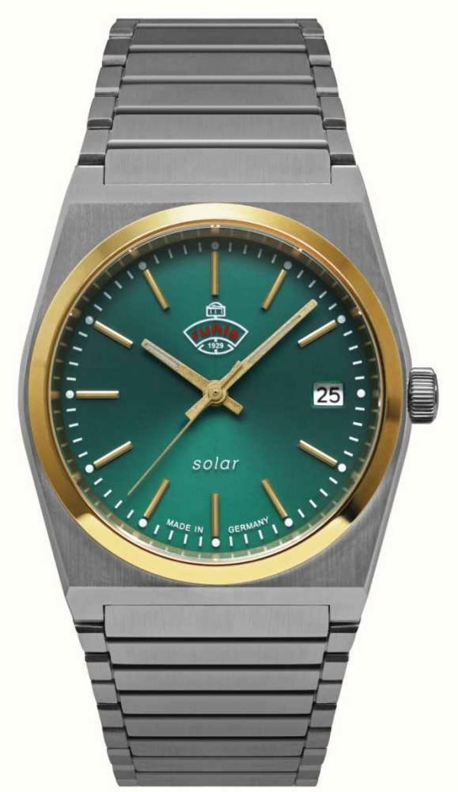 Women'S RUHLA | Ruhla Space Control Xs Solar (35Mm) Dark Green Dial / Stainless Steel Bracelet