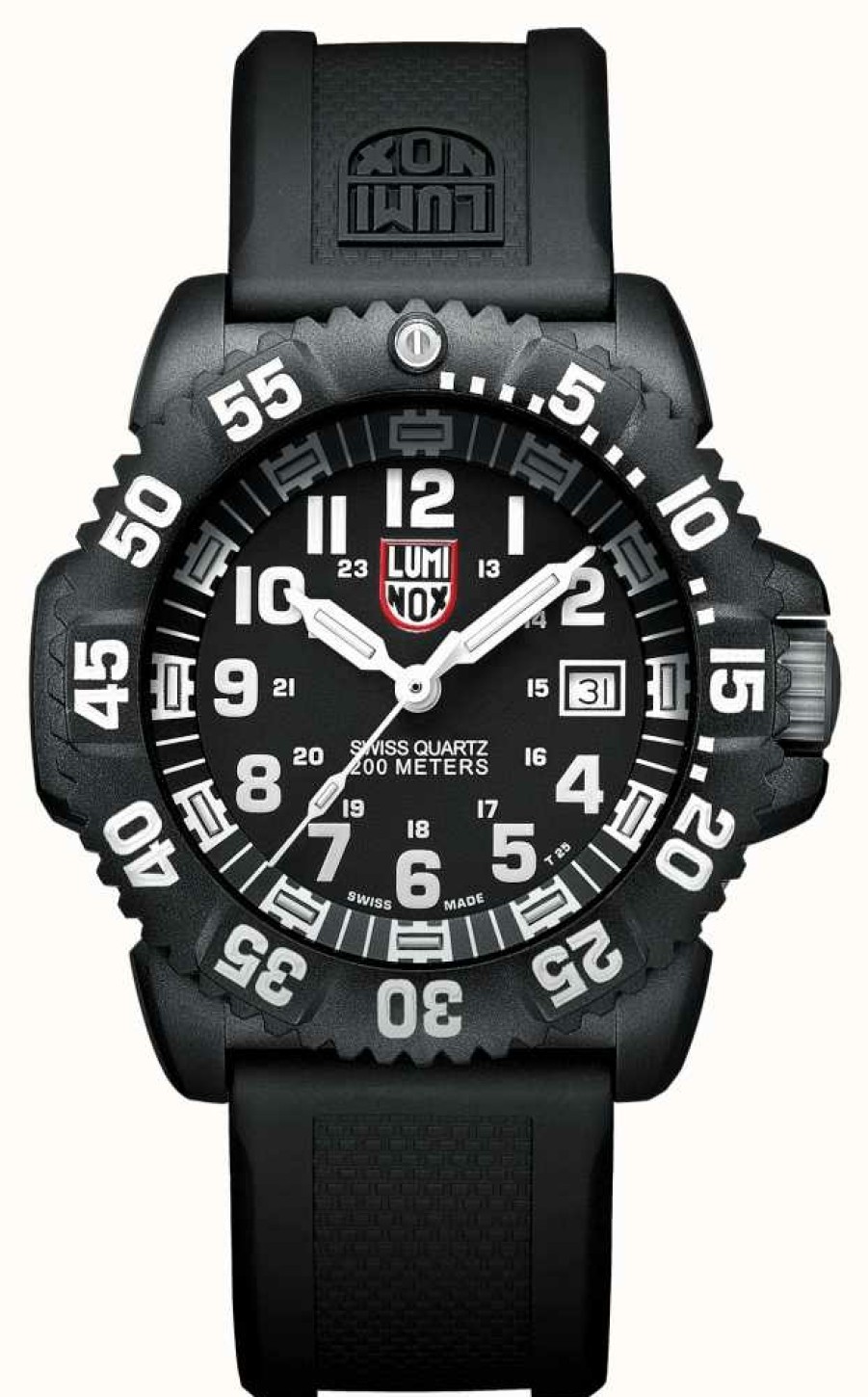 Men'S Luminox | Luminox Men'S Navy Seal Colormark 3050 Black White Accents