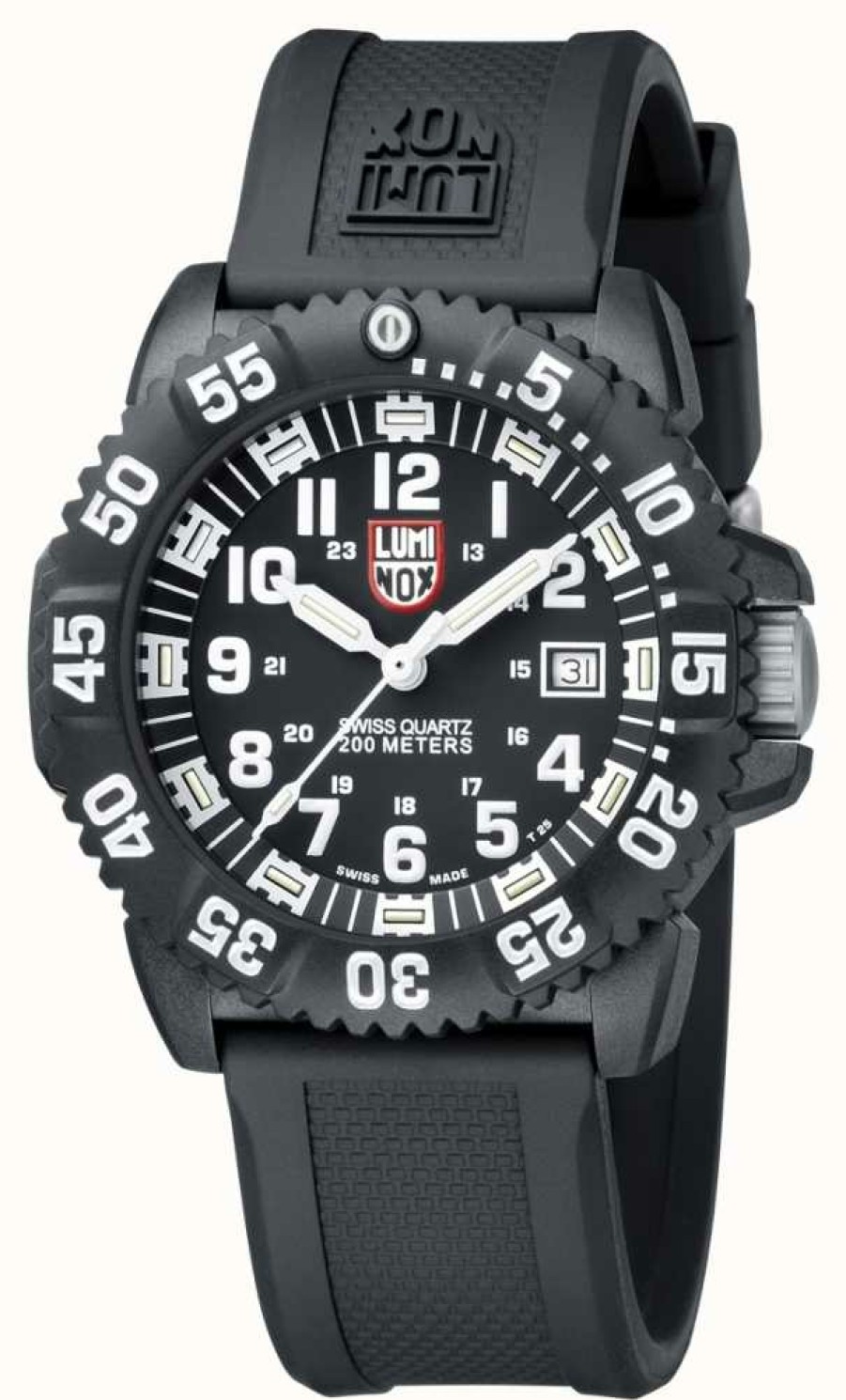 Men'S Luminox | Luminox Men'S Navy Seal Colormark 3050 Black White Accents