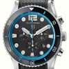 Men'S Elliot Brown | Elliot Brown Bloxworth Quartz Chronograph (44Mm) Matt Black Dial / Black Textured Rubber Strap