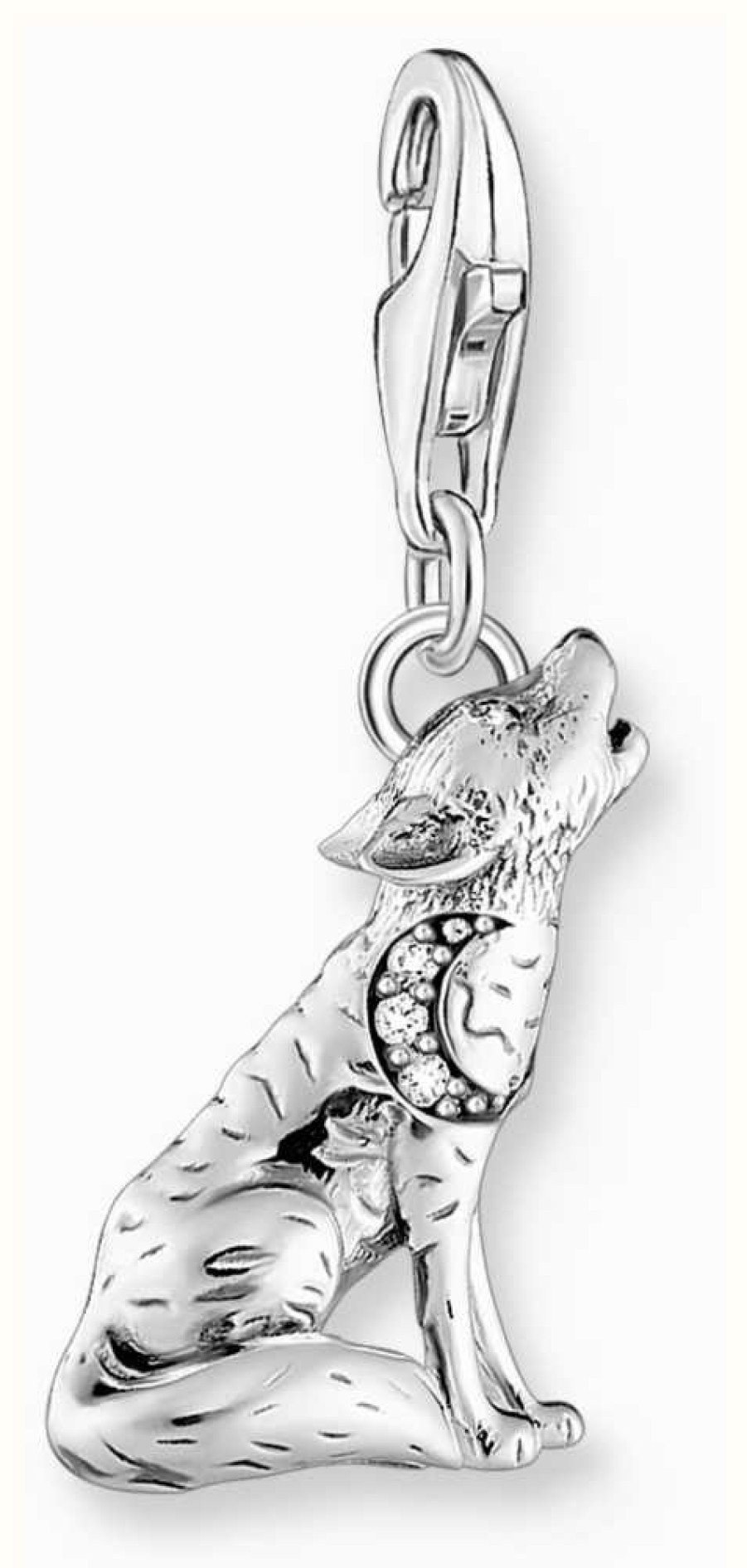 Jewelry Thomas Sabo Jewellery | Thomas Sabo Wolf Charm Blackened Sterling Silver Crystal Set