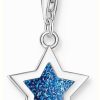 Jewelry Thomas Sabo Jewellery | Thomas Sabo Star Charm Sterling Silver Blue Glitter Cold Enamel