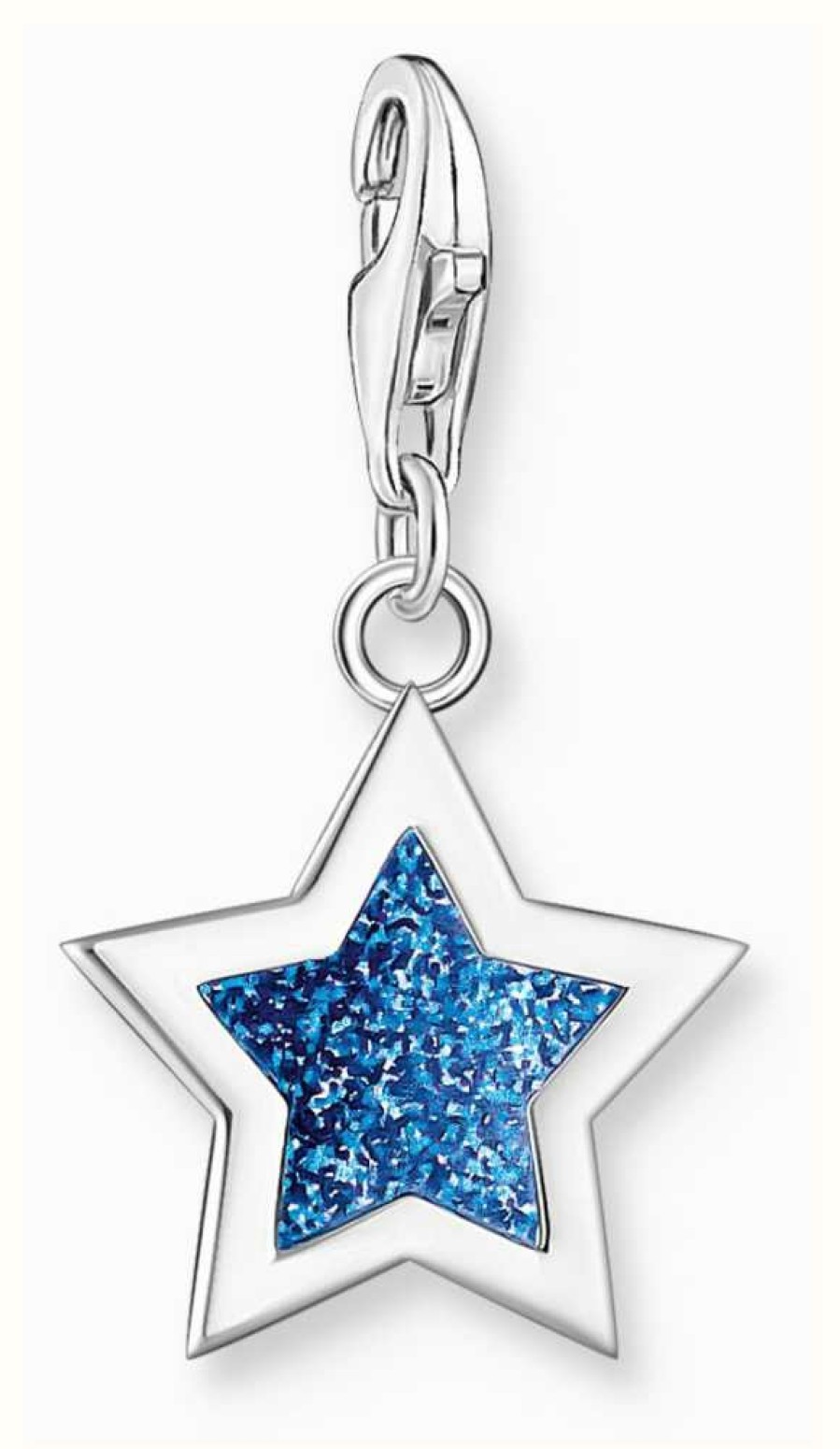 Jewelry Thomas Sabo Jewellery | Thomas Sabo Star Charm Sterling Silver Blue Glitter Cold Enamel