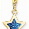 Jewelry Thomas Sabo Jewellery | Thomas Sabo Star Charm Gold-Plated Sterling Silver Blue Glitter Cold Enamel