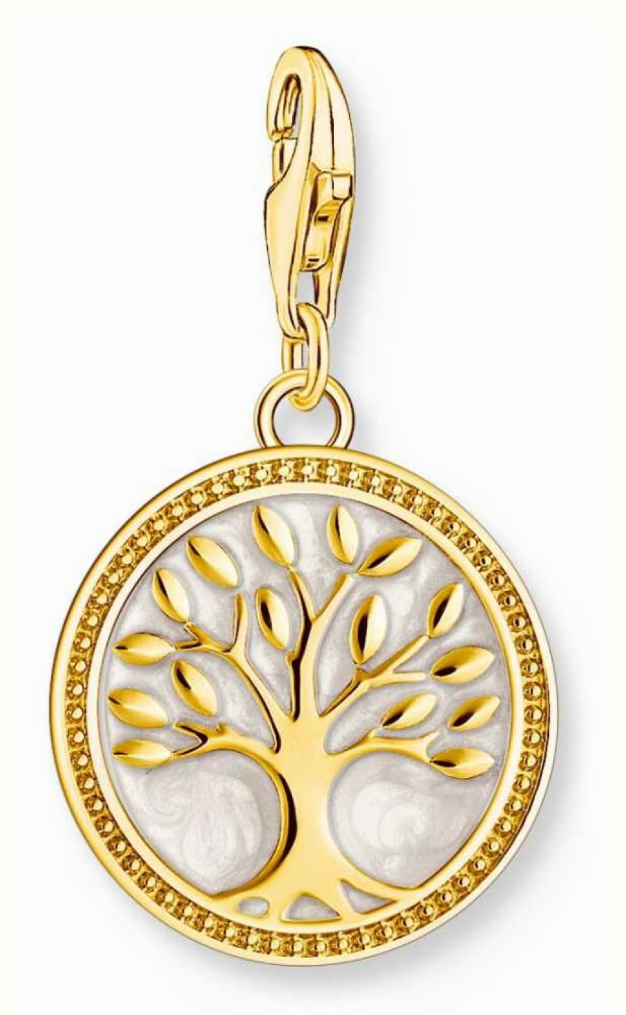 Jewelry Thomas Sabo Jewellery | Thomas Sabo Tree Of Life Charm Pendant Gold-Plated Sterling Silver White Cold Enamel