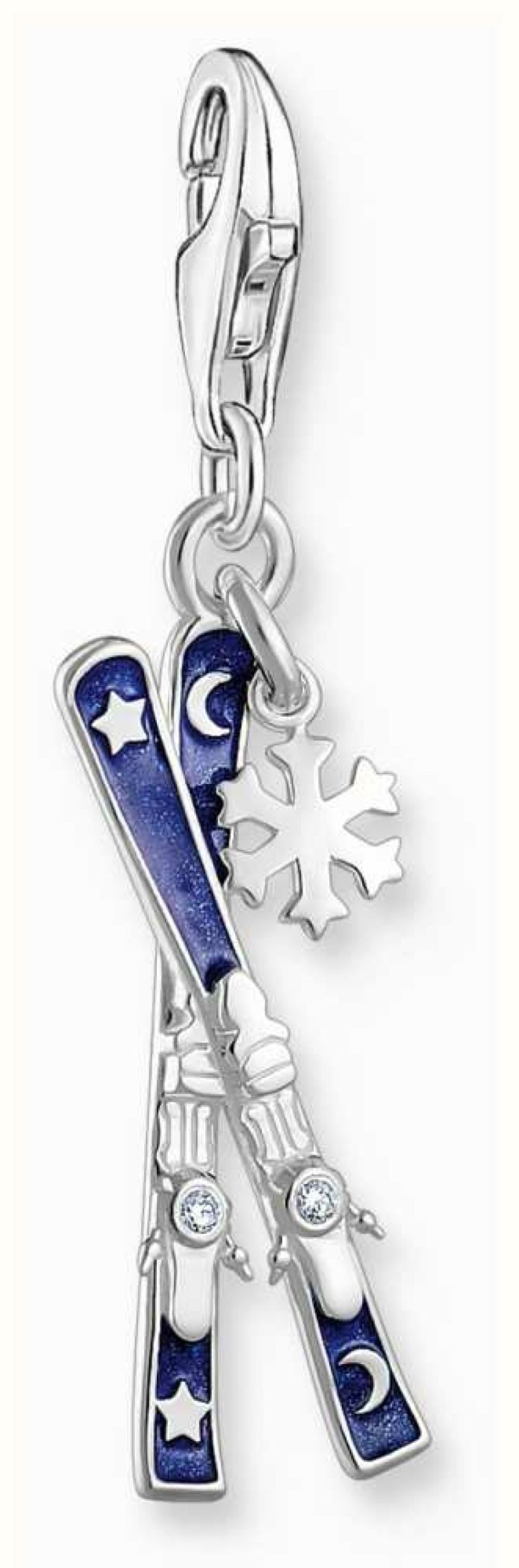 Jewelry Thomas Sabo Jewellery | Thomas Sabo Ski Charm Sterling Silver Blue Cold Enamel