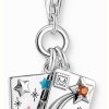 Jewelry Thomas Sabo Jewellery | Thomas Sabo Letter Charm Pendant Sterling Silver Multicoloured Crystal And Enamel