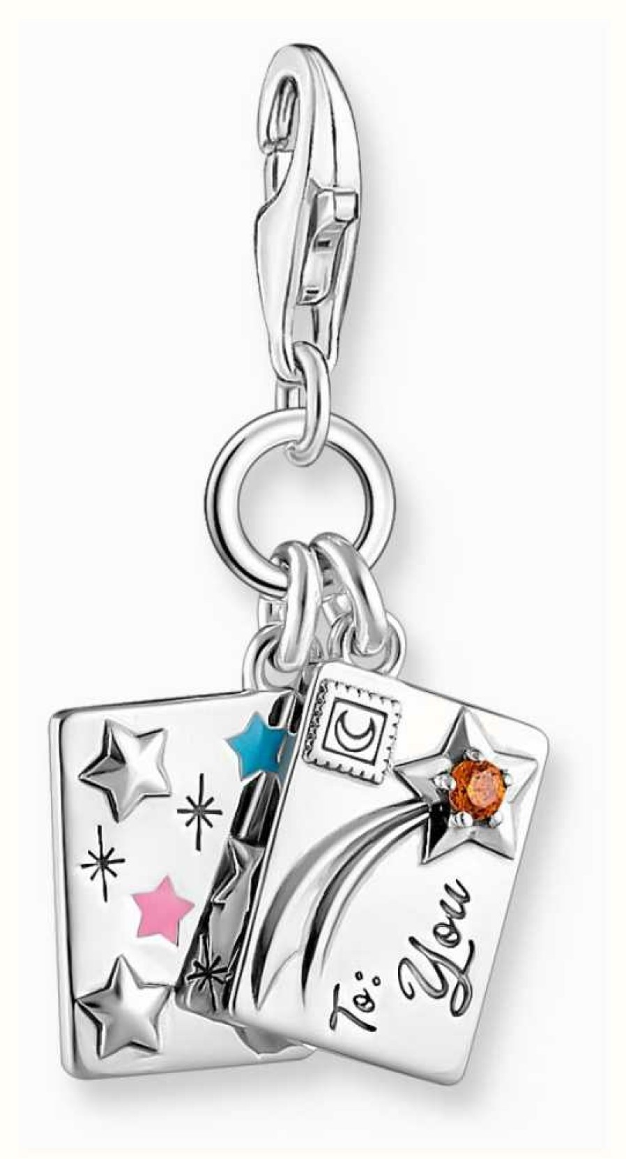 Jewelry Thomas Sabo Jewellery | Thomas Sabo Letter Charm Pendant Sterling Silver Multicoloured Crystal And Enamel