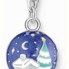 Jewelry Thomas Sabo Jewellery | Thomas Sabo Snowglobe Charm Pendant Sterling Silver Multicoloured Enamel