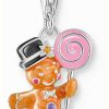 Jewelry Thomas Sabo Jewellery | Thomas Sabo Gingerbread Man Charm Pendant Sterling Silver Multicoloured Enamel