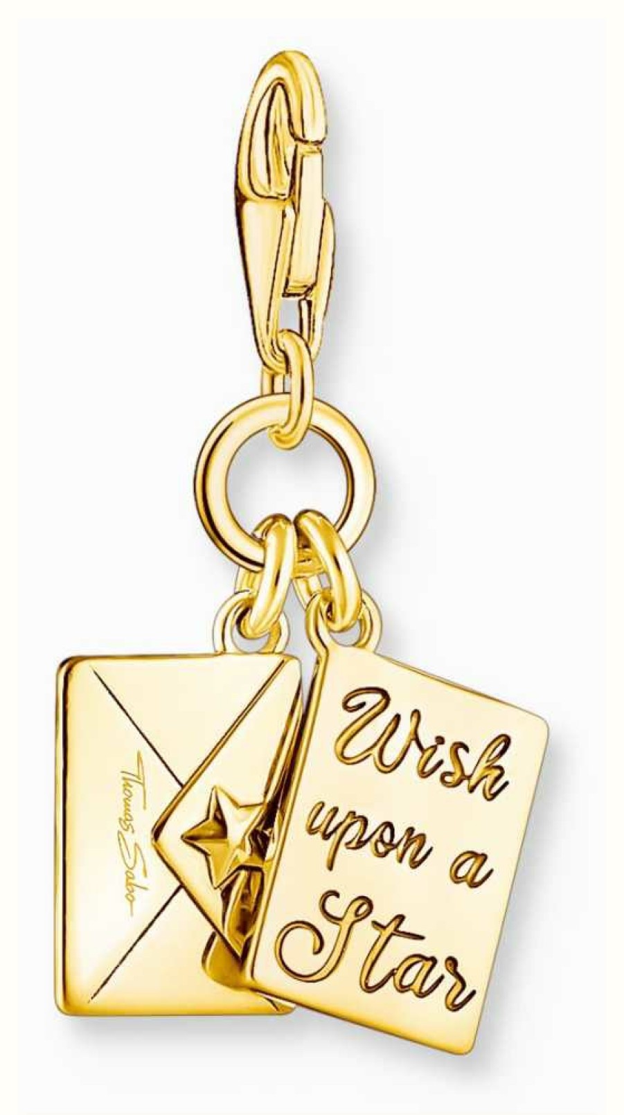 Jewelry Thomas Sabo Jewellery | Thomas Sabo Letter Charm Pendant Gold-Plated Sterling Silver Mulitcoloured Crystal And Enamel