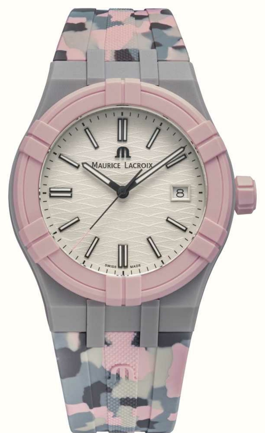 Women'S Maurice Lacroix | Maurice Lacroix Aikon Quartz #Tide Camo Limited Edition (40Mm) Arctic Pink 'Vagues Du Jura' Dial / Arctic Pink Camo