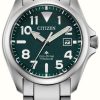 Men'S Citizen | Citizen Promaster Tough Eco-Drive (41Mm) Green Dial / Super Titanium Bracelet