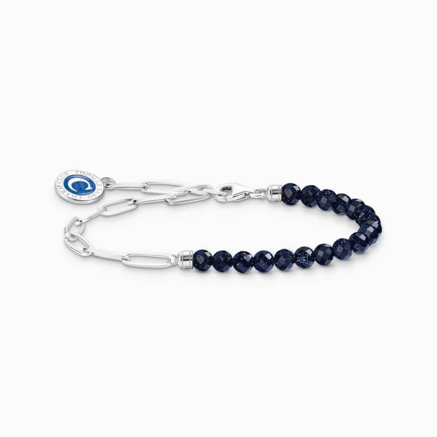 Jewelry Thomas Sabo Jewellery | Thomas Sabo Charm Bracelet Sterling Silver Imitation Sandstone Beads 15Cm