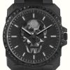 Men'S Philipp Plein | Philipp Plein Men'S The $Kull King (40Mm) Black Skull Dial / Black Stainless Steel Bracelet