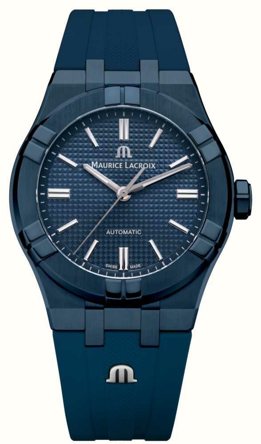 Men'S Maurice Lacroix | Maurice Lacroix Aikon Pvd Midnight Blue Limited Edition (39Mm) Blue Fume Clous De Paris Dial / Blue Rubber Strap