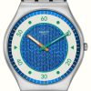 Men'S Swatch | Swatch Splash Dance (42Mm) Blue Dial / Stainless Steel Bracelet