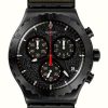 Men'S Swatch | Swatch By The Bonfire Chronograph (43Mm) Black Dial / Khaki Textile Strap