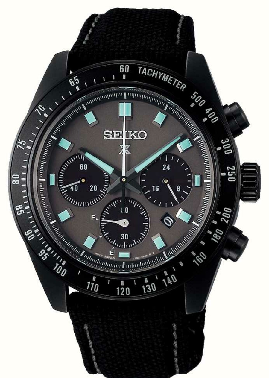 Men'S Seiko | Seiko Prospex Black Series 'Night Vision' Solar Speedtimer Chronograph