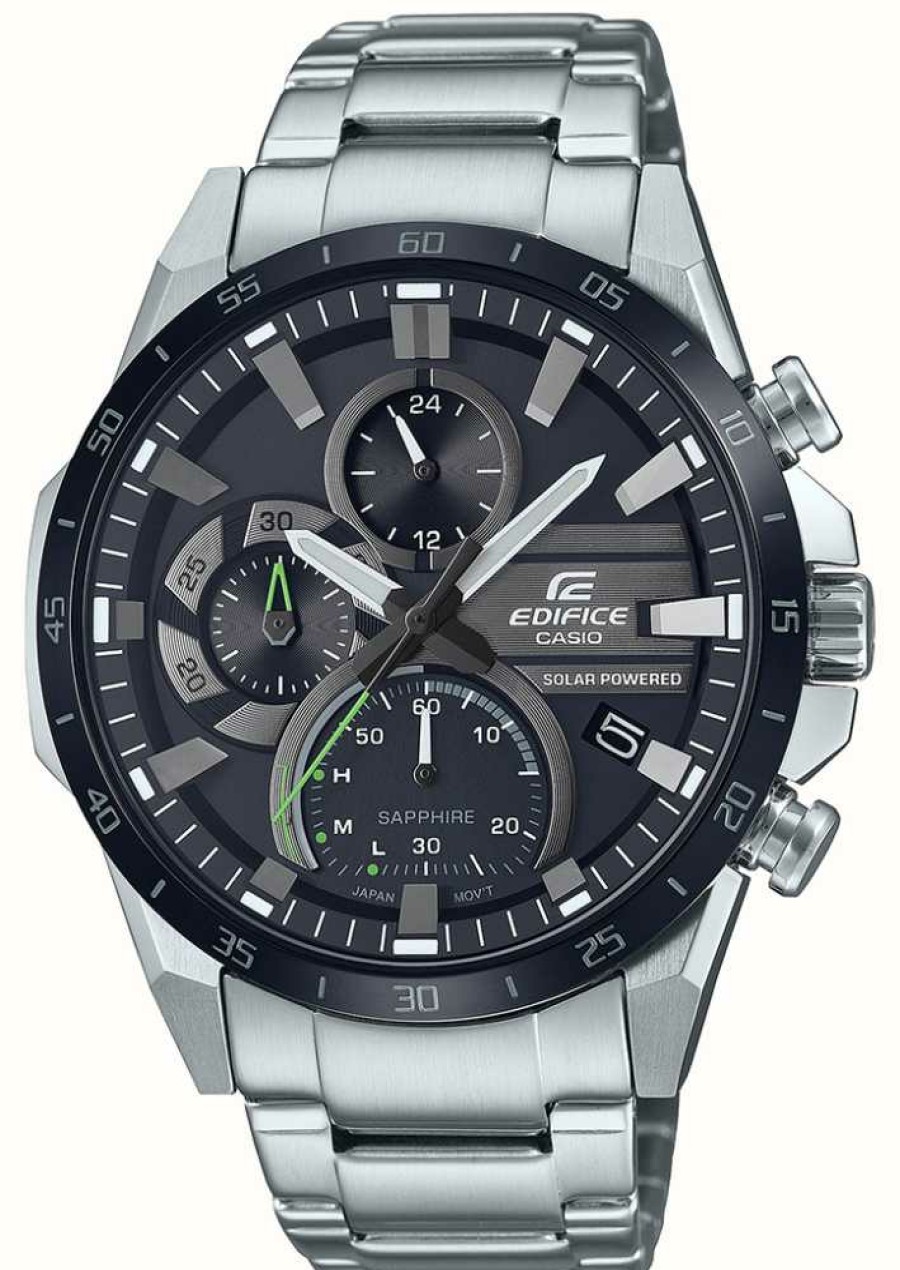 Men'S Casio | Casio Edifice | Black Dial | Stainless Steel Bracelet-Ex Display