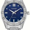 Women'S Citizen | Citizen Ladies Crystals Watch Blue 34Mm Case