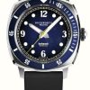 Men'S Duckworth Prestex | Duckworth Prestex Men'S Belmont (42Mm) Blue Dial / Black Rubber Strap