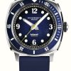 Men'S Duckworth Prestex | Duckworth Prestex Men'S Belmont (42Mm) Blue Dial / Blue Rubber Strap