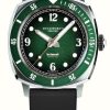 Men'S Duckworth Prestex | Duckworth Prestex Men'S Belmont (42Mm) Green Dial / Black Rubber Strap