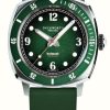 Men'S Duckworth Prestex | Duckworth Prestex Men'S Belmont (42Mm) Green Dial / Green Rubber Strap