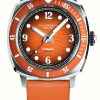 Men'S Duckworth Prestex | Duckworth Prestex Men'S Belmont (42Mm) Orange Dial / Orange Rubber Strap