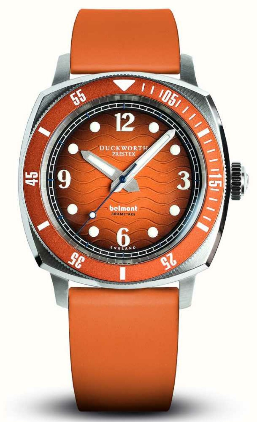 Men'S Duckworth Prestex | Duckworth Prestex Men'S Belmont (42Mm) Orange Dial / Orange Rubber Strap