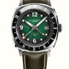 Men'S Duckworth Prestex | Duckworth Prestex Rivington Gmt (42Mm) Green Dial / Green Leather Strap