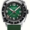 Men'S Duckworth Prestex | Duckworth Prestex Rivington Gmt (42Mm) Green Dial / Green Rubber Strap