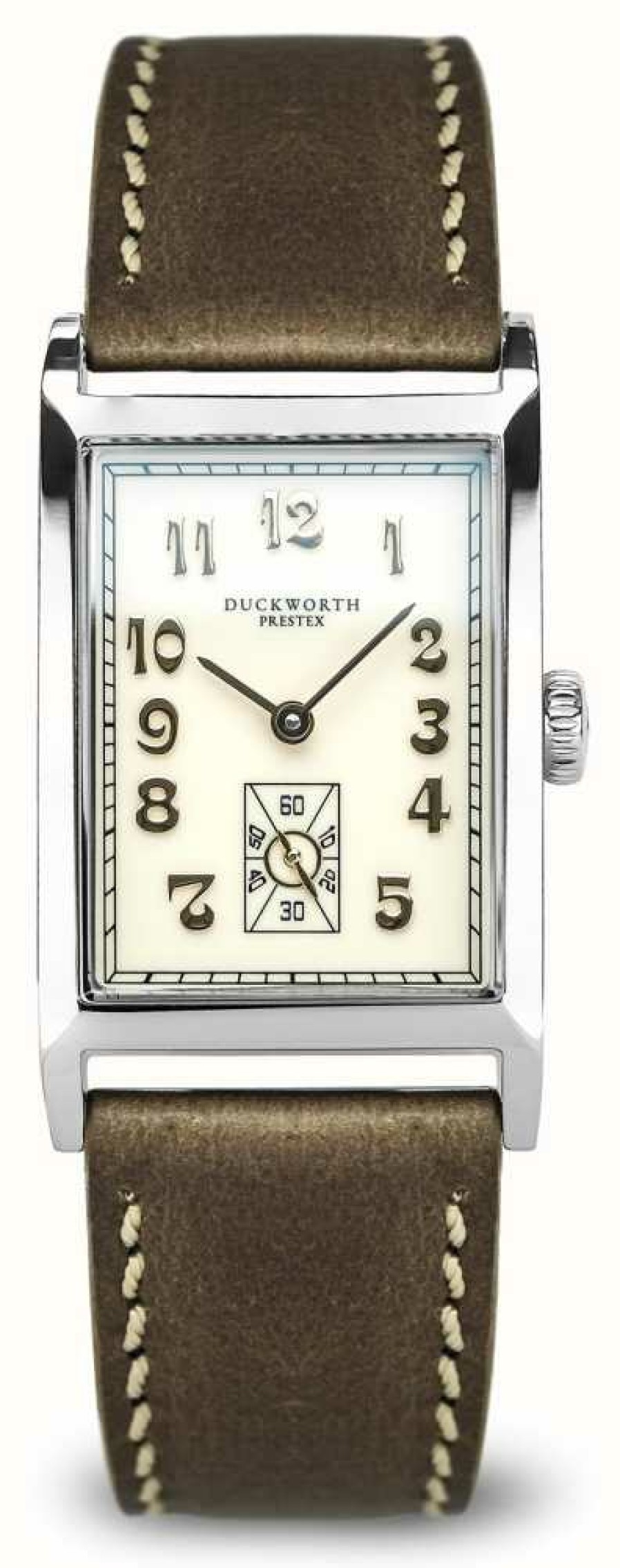 Men'S Duckworth Prestex | Duckworth Prestex Centenary (24Mm) Cream Dial / Brown Leather Strap