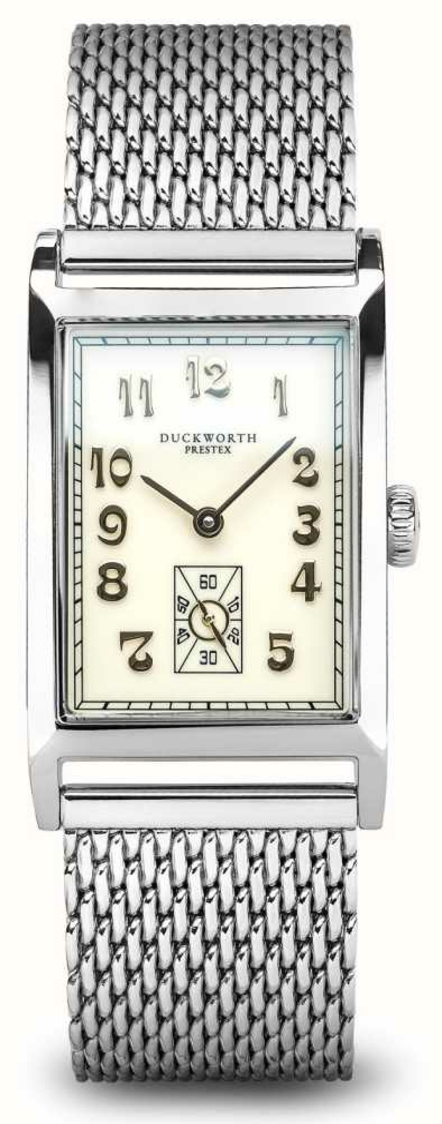 Women'S Duckworth Prestex | Duckworth Prestex Centenary (24Mm) Cream Dial / Steel Mesh Bracelet