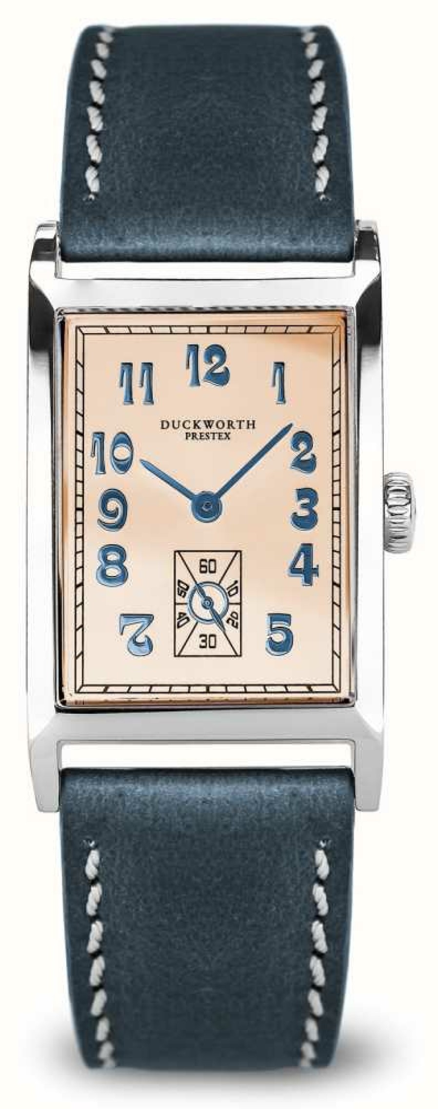 Women'S Duckworth Prestex | Duckworth Prestex Centenary (24Mm) Salmon Pink Dial / Blue Leather Strap