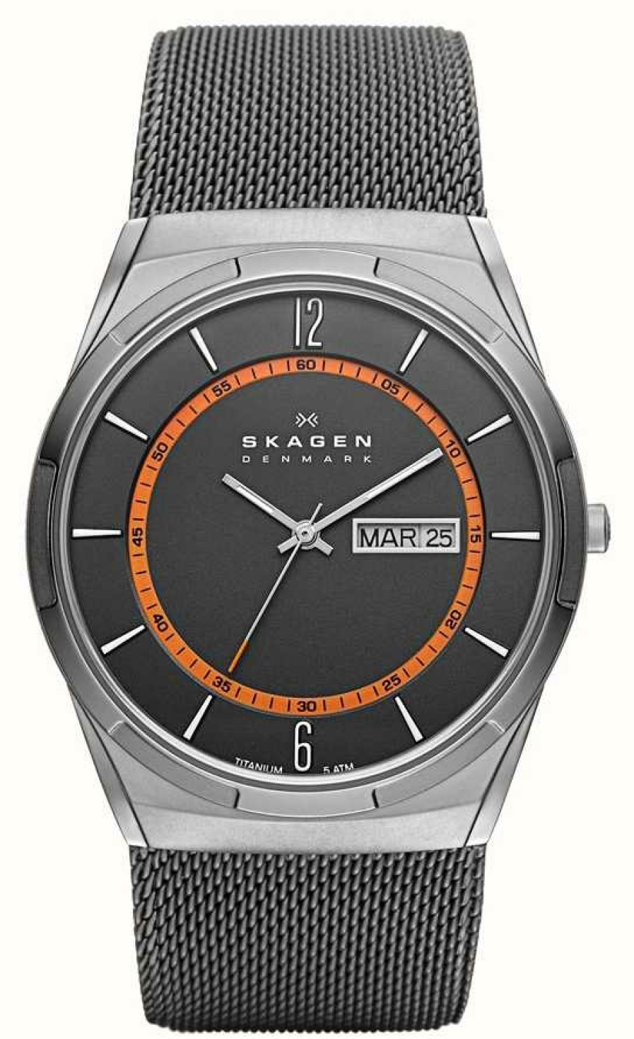 Men'S Skagen | Skagen Men'S Melbye Steel Mesh And Titanium Case Multifunction