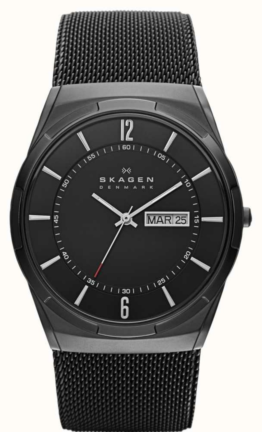 Men'S Skagen | Skagen Men'S Melbye Titanium Black Ion-Plated Titanium Black Dial Watch