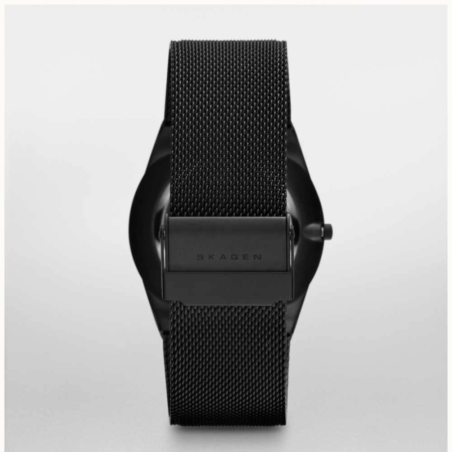 Men'S Skagen | Skagen Men'S Melbye Titanium Black Ion-Plated Titanium Black Dial Watch