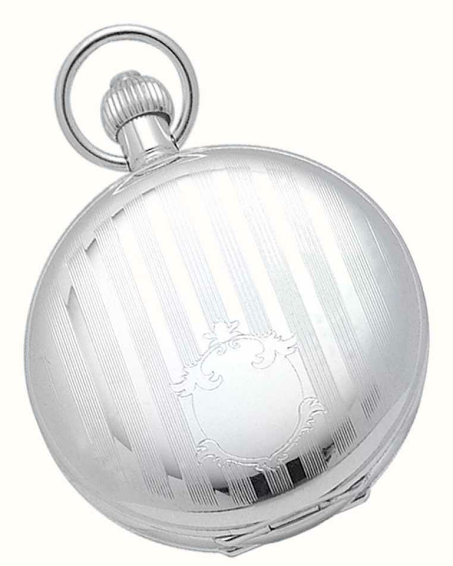 Men'S Woodford | Woodford Silver Twin Lid Pocketwatch With Albert Chain